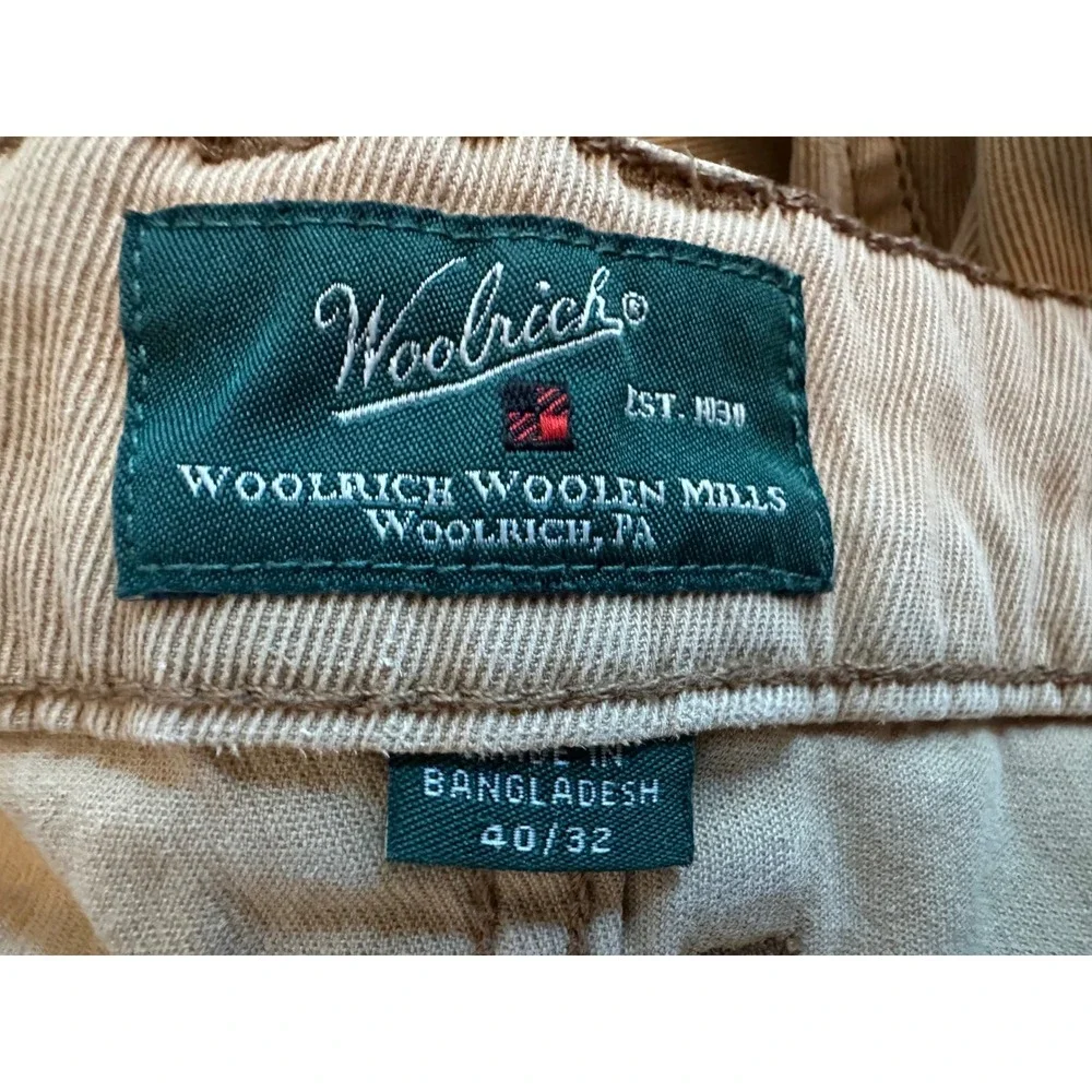 Woolrich Mens Tan Canvas Carpenter Pants 40x32 Work Utility Casual‎